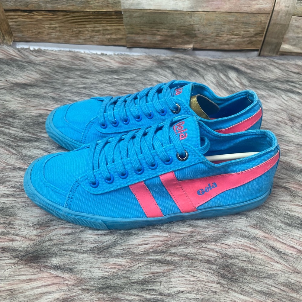 Gola Quota Neon Sneakers Women Size 7 Blue / Orange #ZCLA604